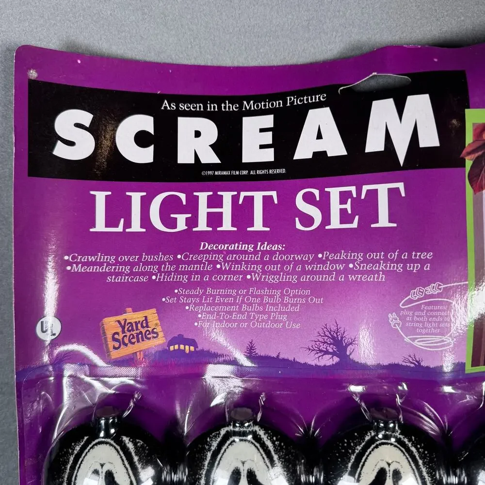 Vintage 1997 Scream Light‎ Set Fun World Halloween Yard Scenes Ghostface Mask B